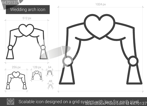 Image of Wedding arch line icon.