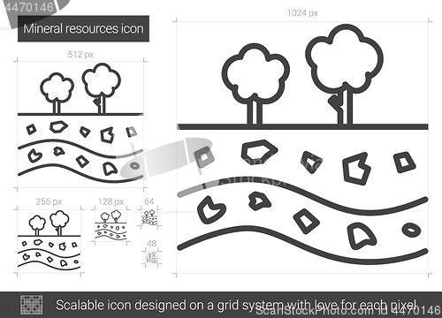 Image of Mineral resources line icon.