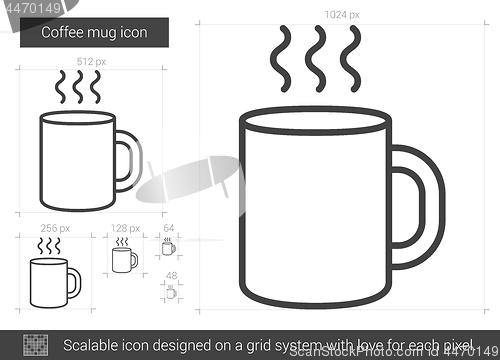 Image of Coffee mug line icon.