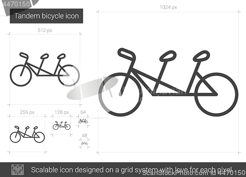 Image of Tandem bicycle line icon.