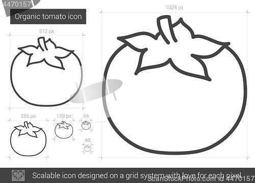 Image of Organic tomato line icon.