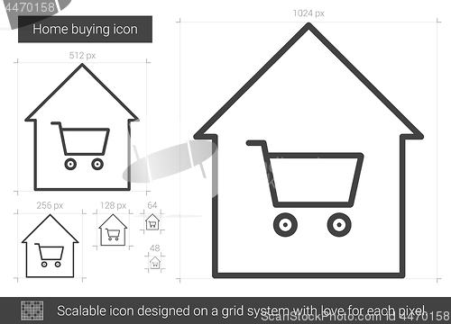Image of Home buying line icon.