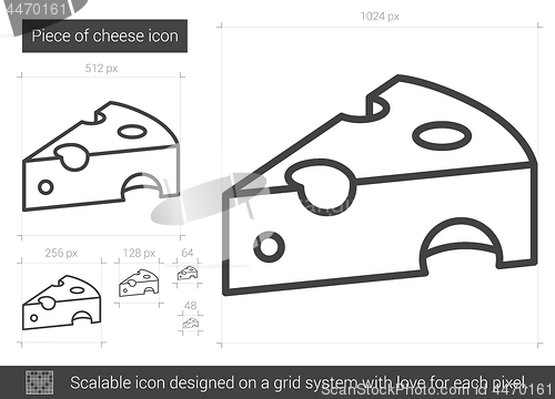Image of Piece of cheese line icon.