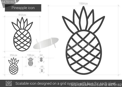 Image of Pineapple line icon.