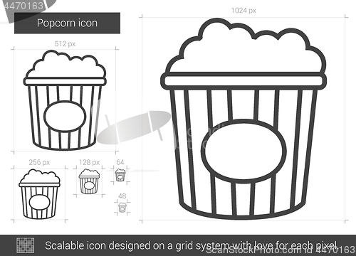 Image of Popcorn line icon.