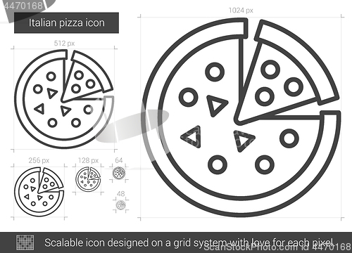 Image of Italian pizza line icon.