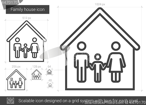 Image of Family house line icon.