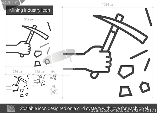 Image of Mining industry line icon.