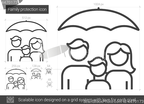 Image of Family protection line icon.