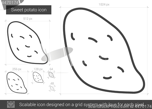 Image of Sweet potato line icon.