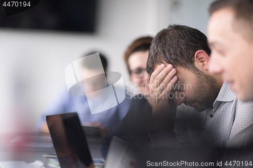 Image of Business Team At A Meeting at modern office building