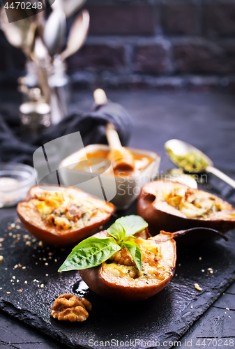 Image of pear with cheese