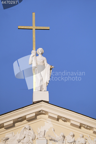 Image of Statue of St. Helen on St. Stanislaus and St Ladislaus cathedral in Vilnius