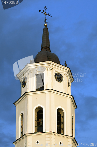 Image of Bell tower on Cathedral square in Vilnius