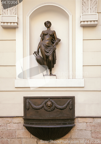 Image of Statue in a wall niche in Riga