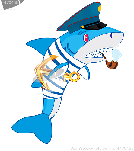 Image of Vector illustration of the shark in sea form