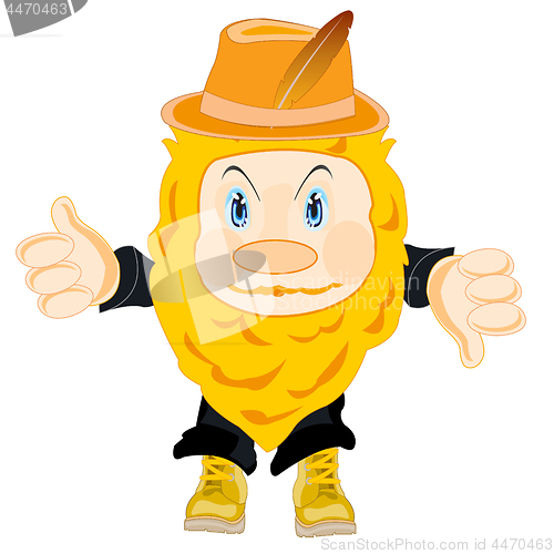 Image of Vector illustration essence brownie in hat and shoe