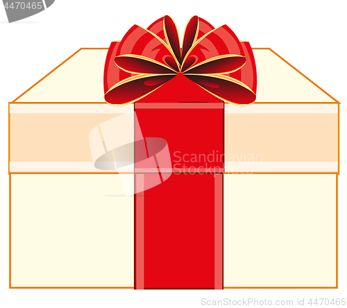 Image of Gift box in beautiful packing on white background