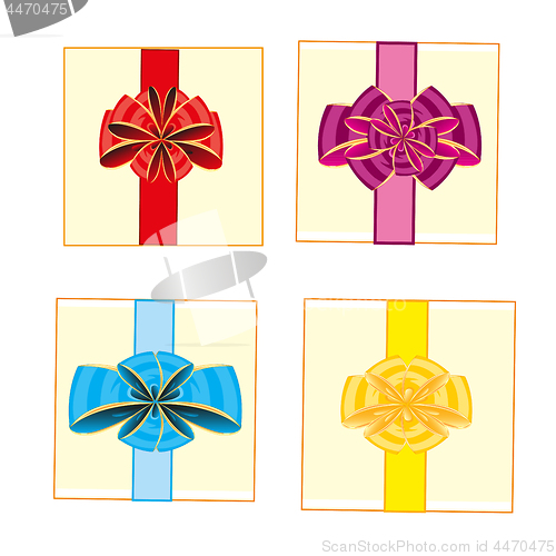 Image of Podarochnye boxes with bow of the miscellaneous of the colour