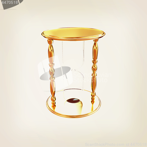 Image of Golden Hourglass. 3d illustration. Vintage style