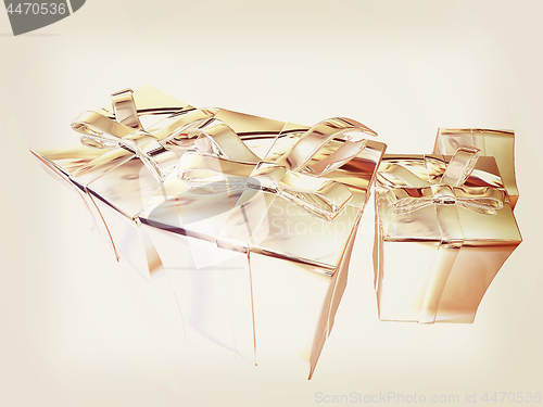 Image of Gift boxes. 3d illustration. Vintage style