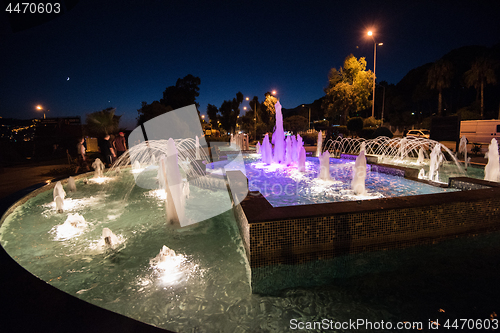 Image of Water fountain in night Alanya