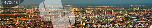 Image of Aerial panorama of Munich. Munich, Bavaria, Germany