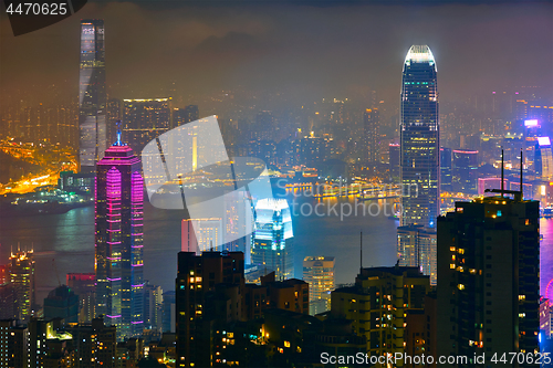 Image of Hong Kong skyscrapers skyline cityscape view