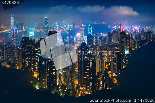 Image of Hong Kong skyscrapers skyline cityscape view