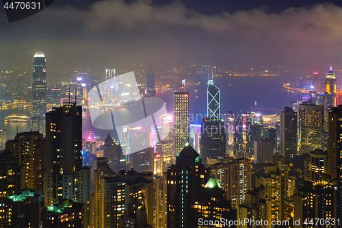 Image of Hong Kong skyscrapers skyline cityscape view