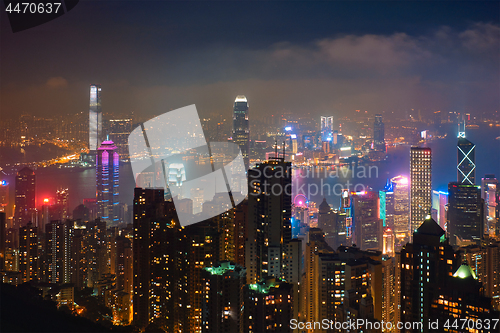 Image of Hong Kong skyscrapers skyline cityscape view