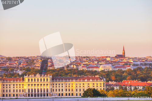 Image of Vienna aerial view in the evening