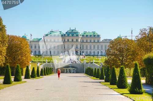 Image of Belvedere palace in Vienna, Austria in the morning