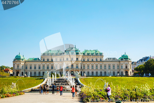 Image of Belvedere palace in Vienna, Austria in the morning