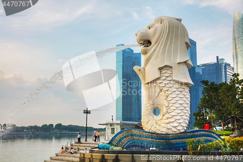 Image of Overview of the marina bay with the Merlion