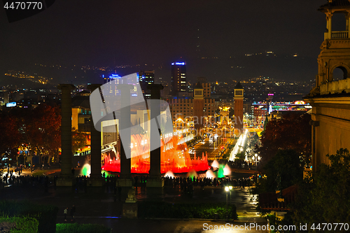 Image of Magic Fountain of Montjuic at night