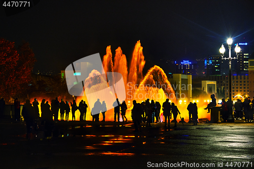 Image of Magic Fountain of Montjuic in Barcelona at night