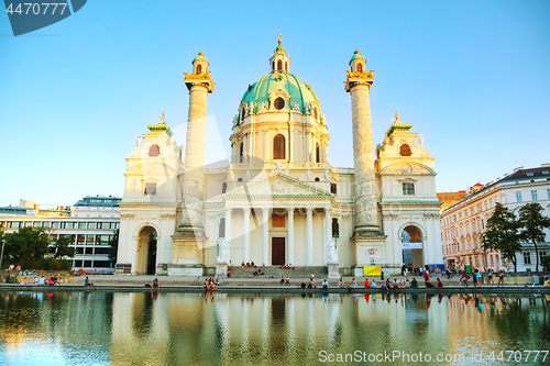 Image of St. Charles\'s Church (Karlskirche) in Vienna, Austria