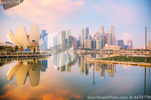 Image of Singapore financial district in the morning