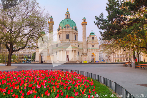 Image of St. Charles\'s Church (Karlskirche) in Vienna, Austria