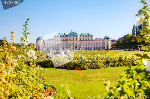 Image of Belvedere palace in Vienna, Austria in the morning