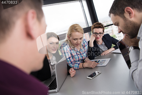 Image of Group of young people meeting in startup office