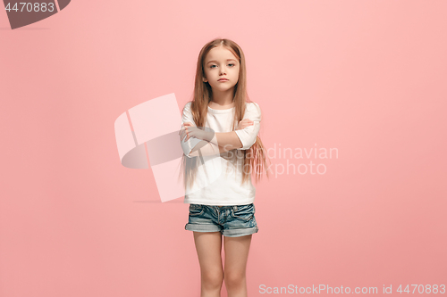 Image of Young serious thoughtful sad teen girl