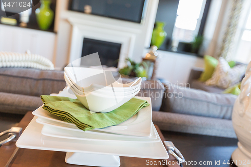 Image of Apple Green Accents Decorative Dining Abstract in Home