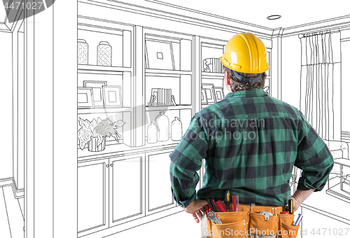 Image of Contractor Facing Custom Built-in Shelves and Cabinets Wall Desi