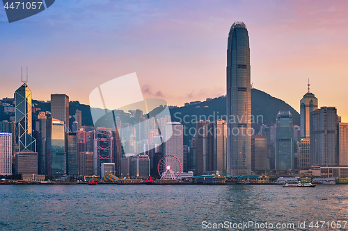 Image of Junk boat in Hong Kong Victoria Harbour