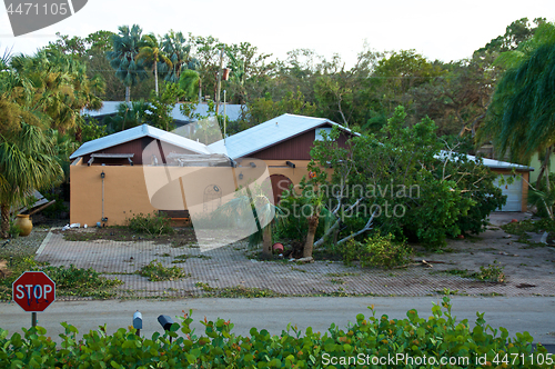 Image of view of damaged residence after hurricane irma