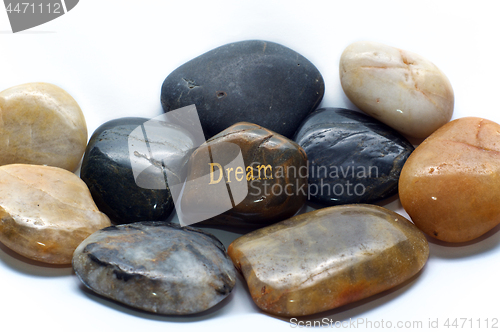 Image of polished stones with dream rock