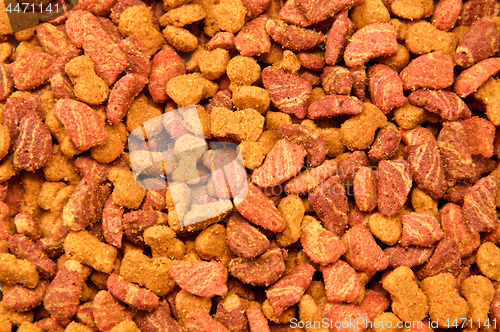 Image of closeup cat food background