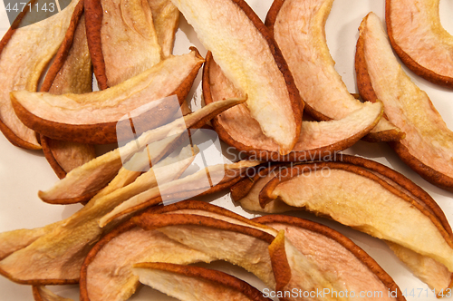 Image of dried apple slices top view